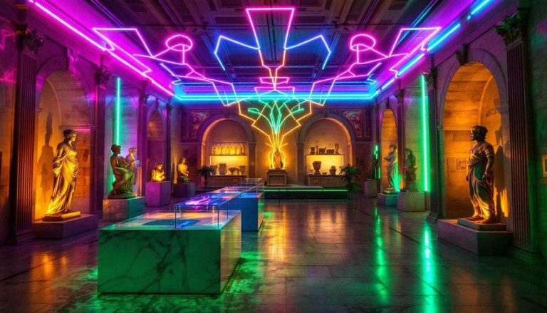 Installazione al neon al museo Etrusco di Roma: scopri la poesia visiva a Villa Giulia